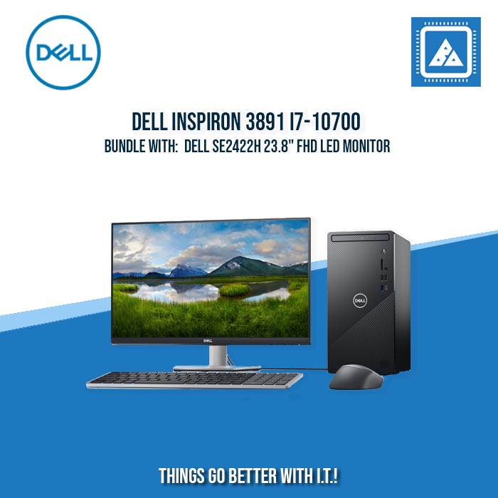 DELL INSPIRON 3891 I7-10700 8GB/512GB NVME/W11H/OFC21HS/2YR DESKTOP + DELL SE2422H 23.8 DELL INSPIRON 3891 I7-10700 8GB/512GB NVME/W11H/OFC21HS/2YR DESKTOP + DELL SE2422H 23.8